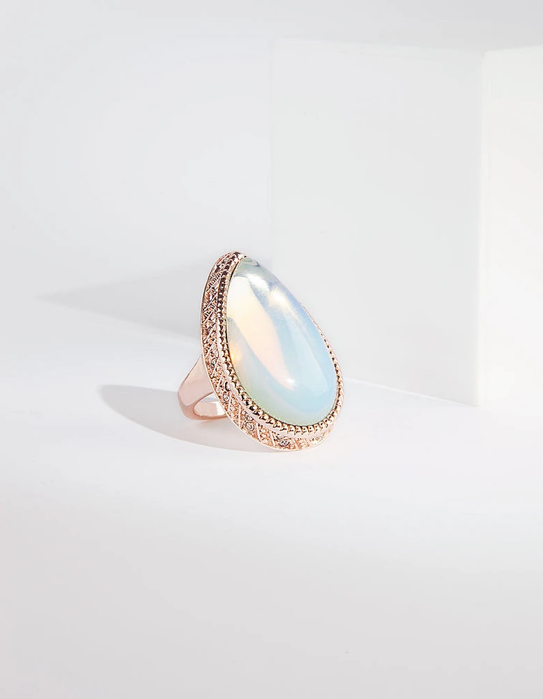 Rose Gold Moonstone Semi-Precious Ring