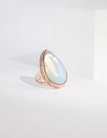 Rose Gold Moonstone Semi-Precious Ring