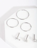 Rhodium Dolphin Motif Nose Piercing 6-Pack