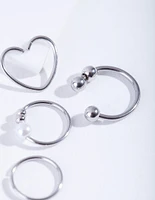 Surgical Steel Cartilage Ring 4-Pack