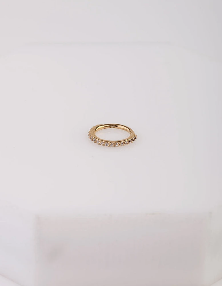 Gold Surgical Steel Hinged Ring Body Jewellery