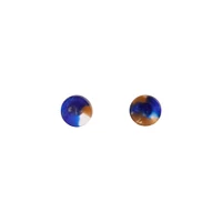 Blue Resin Mini Circle Stud Earrings