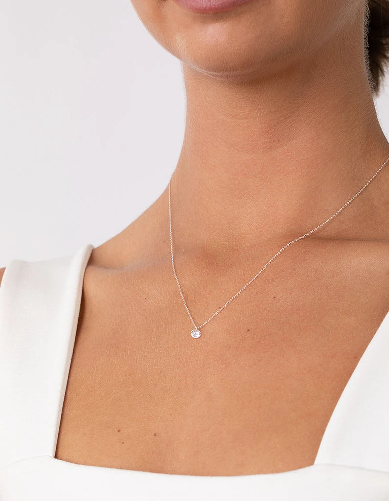 Sterling Silver Mini Cubic Zirconia Necklace