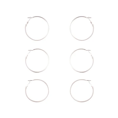 Silver Gold Gunmetal Glitter Hoop Earring Pack