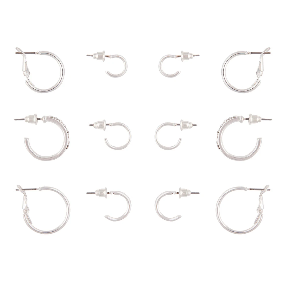 Silver Variety Hoop 6-Pack