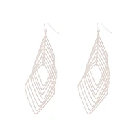 Silver Diamond Cut Drop Earrings