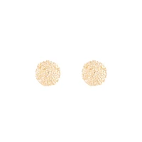 Gold Textured Round Stud Earrings