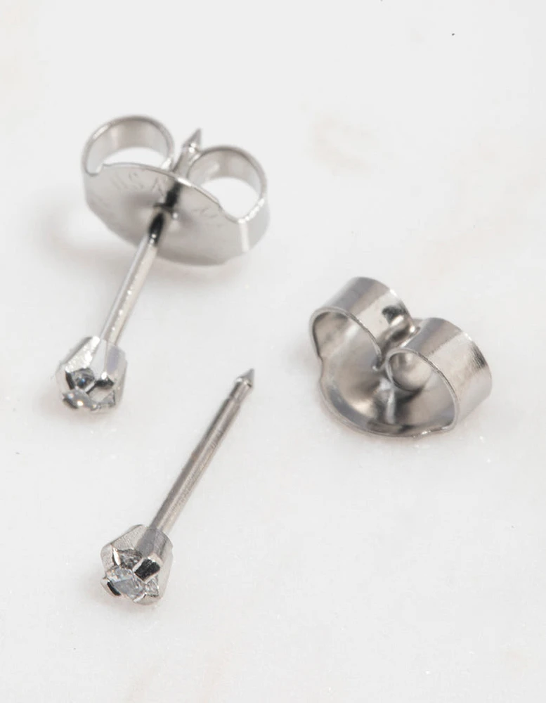 Surgical Steel Cubic Zirconia Piercing Stud 2mm