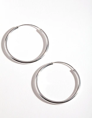 Sterling Silver Thick Hoop Earrings 30MM