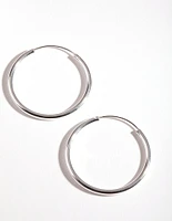 Sterling Silver Thick Hoop Earrings 30MM