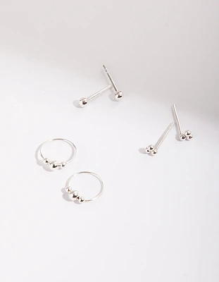 Sterling Silver Ball Mix Earring Pack