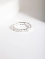 Sterling Silver Statement Cubic Zirconia Eternity Band