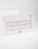 Gold Plated Sterling Silver Star Anklet Bracelet