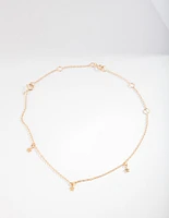 Gold Plated Sterling Silver Star Anklet Bracelet