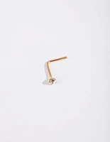 Gold Plated Sterling Silver Fine Diamante Nose Stud