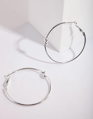 Silver Knot Hoop Earrings