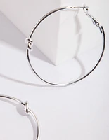 Silver Knot Hoop Earrings