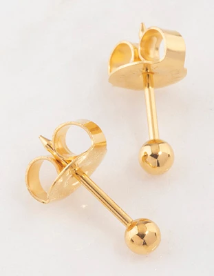 Gold 24K Ball Piercing Stud 3mm