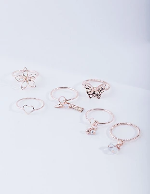 Rose Gold Nature Shapes Ring Pack