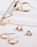 Gold Stud Sleeper Earring 6-Pack