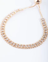 Gold Diamante Toggle Tennis Bracelet