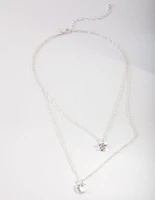 Silver Starry Night Layered Necklace