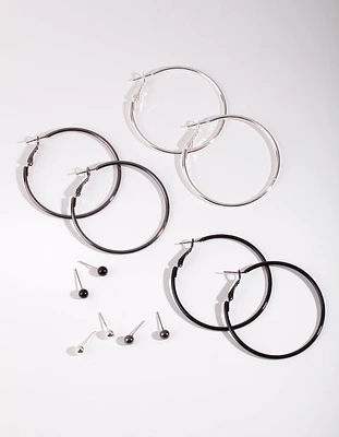 Mixed Metal Stud & Hoop Earring 6-Pack