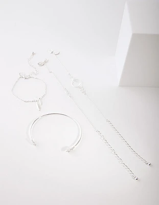 Silver Leaf Bracelet 4-Pack