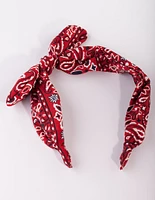 Red Bandana Knotted Headband