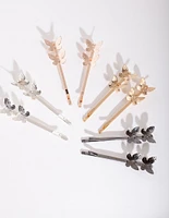 Butterfly Mixed Metal Hair Pin 4-Pack