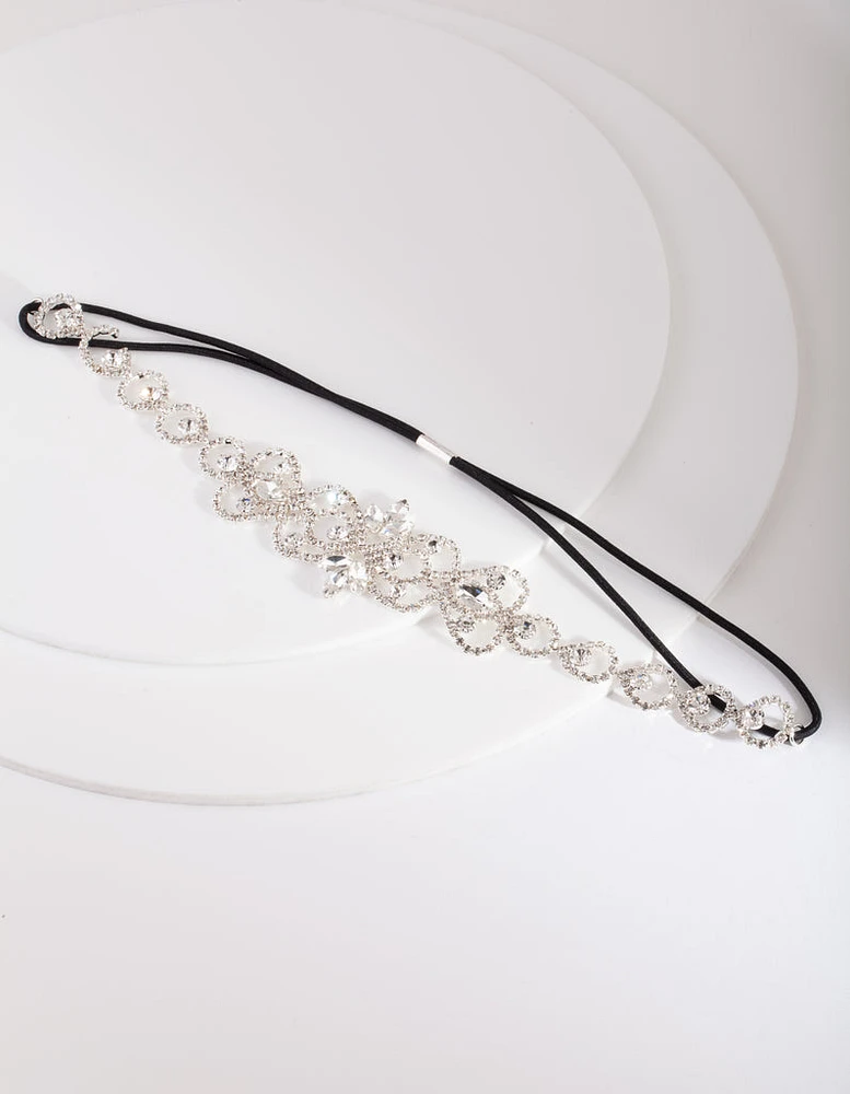 Diamante Silver Stretch Headband