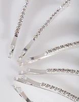 Crystal Silver Hair Pin 6-Pack