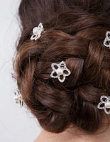 Flower Pearl Hair Jewels 6-Pack