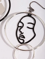 Mixed Metal Face Earrings