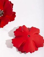 Poppy Red Enamel Earrings