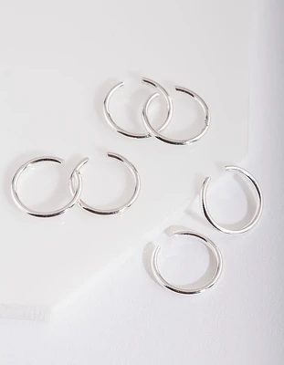 Silver Mini Faux Body Jewellery Rings