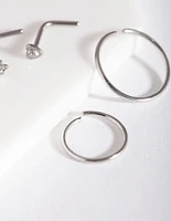 Surgical Steel Heart Nose Ring 4-Pack