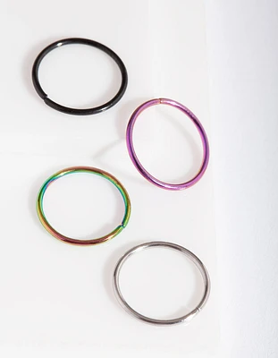 Mixed Metal Nose Ring 4-Pack