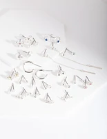 Silver Diamante Motif Earring 20 Pack