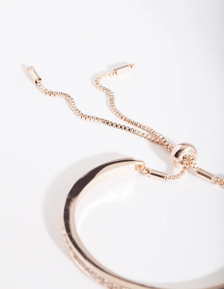 Rose Gold Diamante Bangle Gift Box