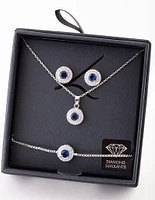 Blue Diamond Simulant Round Jewellery Set