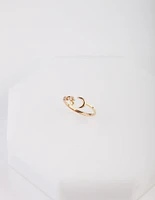 Gold Plated Sterling Silver Open Celestial Ring