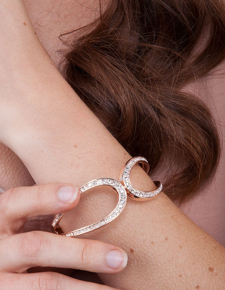 Rose Gold Crystal Loop Bracelet