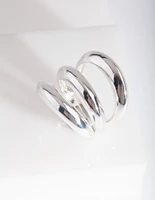 Silver Rounded Ring Stack