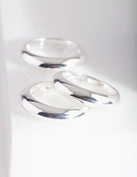 Silver Rounded Ring Stack