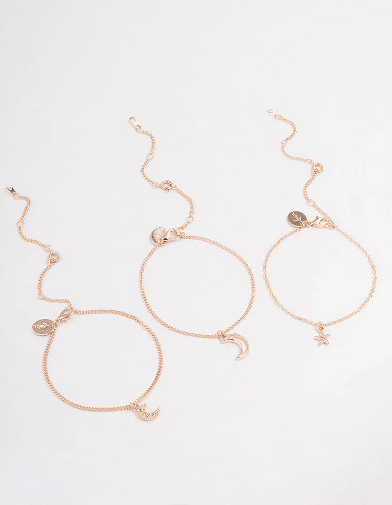 Rose Gold Celestial Bracelet or Anklet Pack