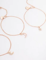 Rose Gold Celestial Bracelet or Anklet Pack