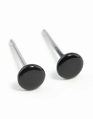 Mini Black Dot Stud Earrings