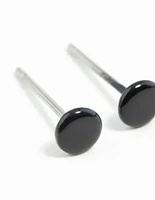 Mini Black Dot Stud Earrings