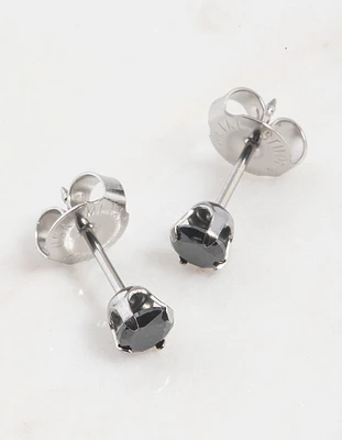 Surgical Steel Black Cubic Zirconia Piercing Stud 3mm